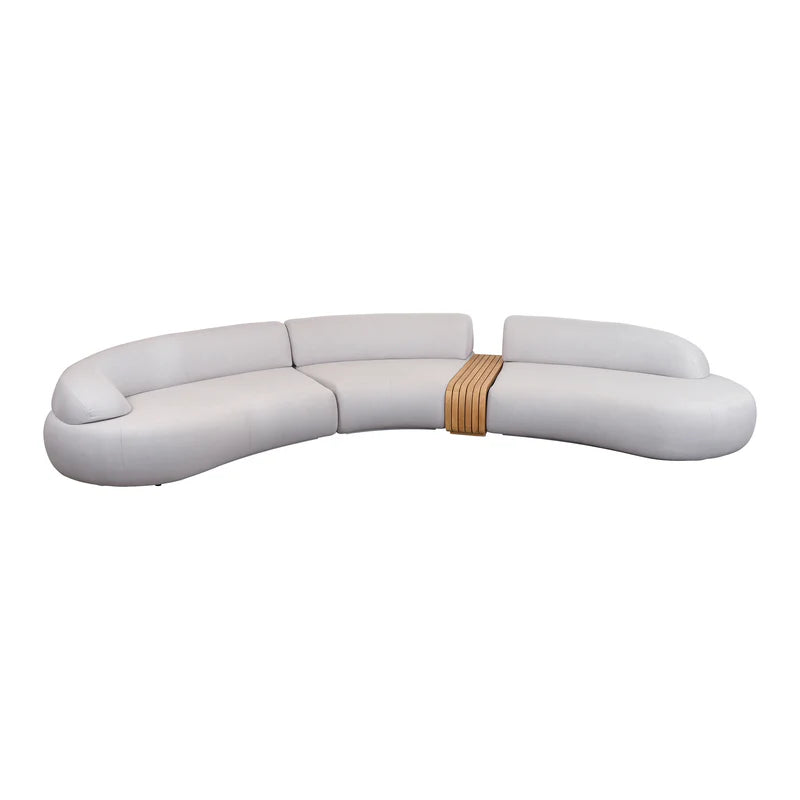 Sofá Modular Mellow para Exterior – Sand con Mesa de Teca