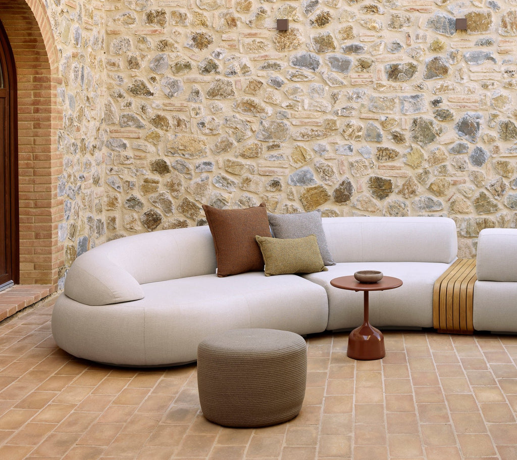 Sofá Modular Mellow para Exterior – Sand con Mesa de Teca