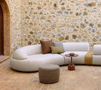 Sofá Modular Mellow para Exterior – Sand con Mesa de Teca