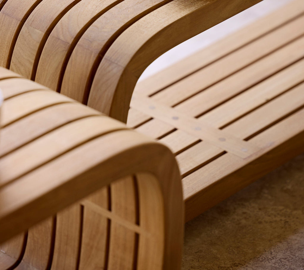 Sofá Modular Mellow para Exterior – Sand con Mesa de Teca