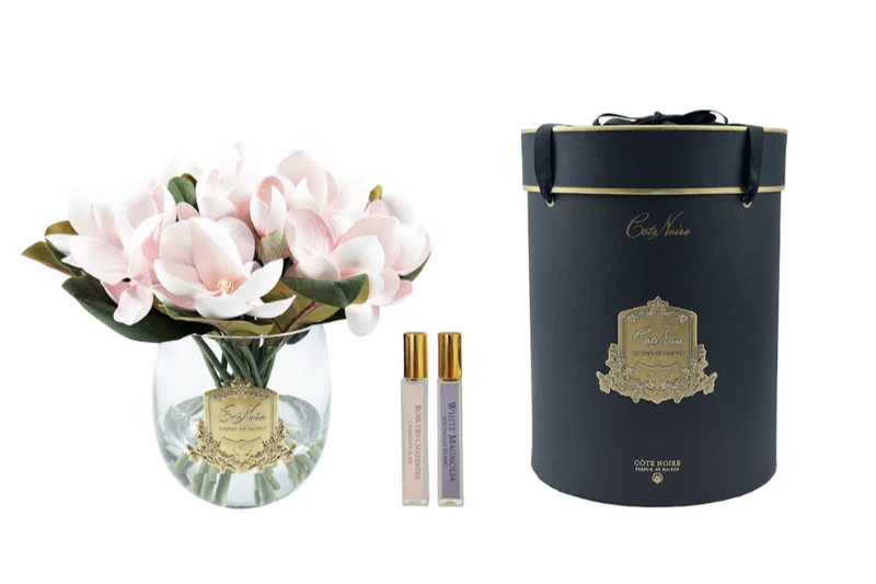 Pink Magnolia With Gold In Clear Glass Charente Rose & White Magnolia 2x5 ml
