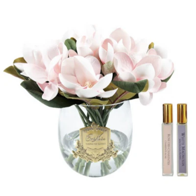 Pink Magnolia With Gold In Clear Glass Charente Rose & White Magnolia 2x5 ml
