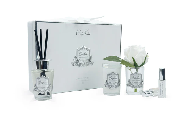 Gift Pack Cashmere Elegant 2x5 ml Perfume Spray,75 gr Candle,90 ml Reed Diffuser.