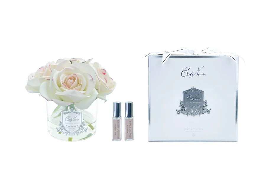 Five Rose Pink Blush - Clear Glass With Silver Rose Petal & Charente Rose. 2x5 ml