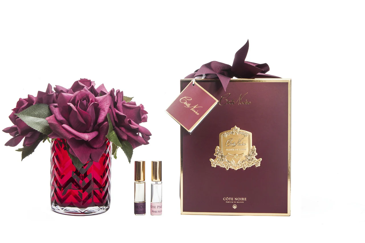 Herringbone Red Glass - Red Roses Rose Oud & Pink Peonies 1o ml