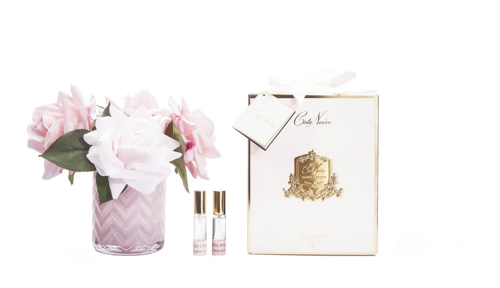 Herringbone Pink Glass - Pink Roses Charente Rose & Pink Peonies 2x10 ml