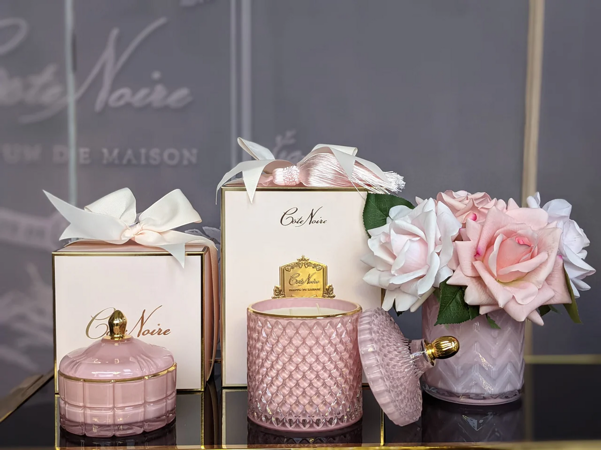 Herringbone Pink Glass - Pink Roses Charente Rose & Pink Peonies 2x10 ml