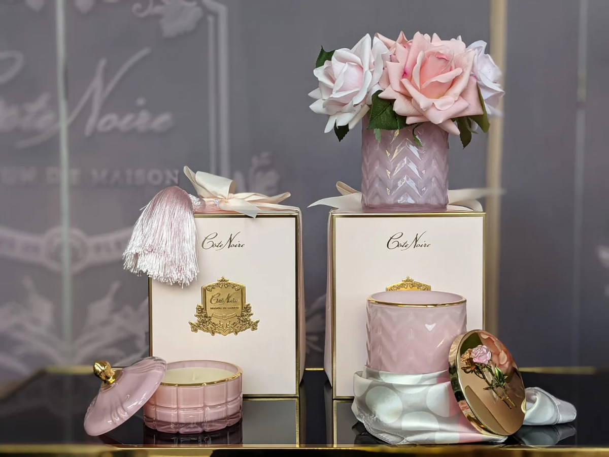 Herringbone Pink Glass - Pink Roses Charente Rose & Pink Peonies 2x10 ml