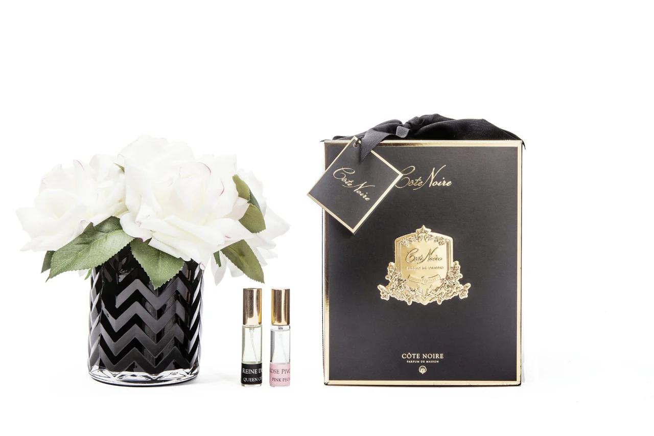 Herringbone Black Glass Blush Roses Queen Of The Night & Pink Peonie 2x10 ml