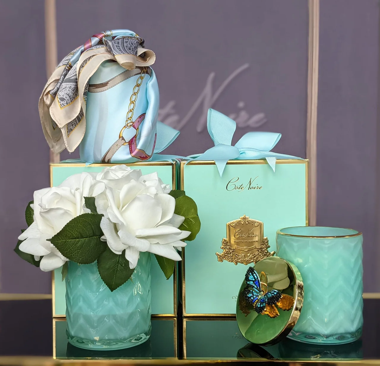 Herringbone Jade Glass White Roses Charente Rose & Pink Peonies 2x10 ml