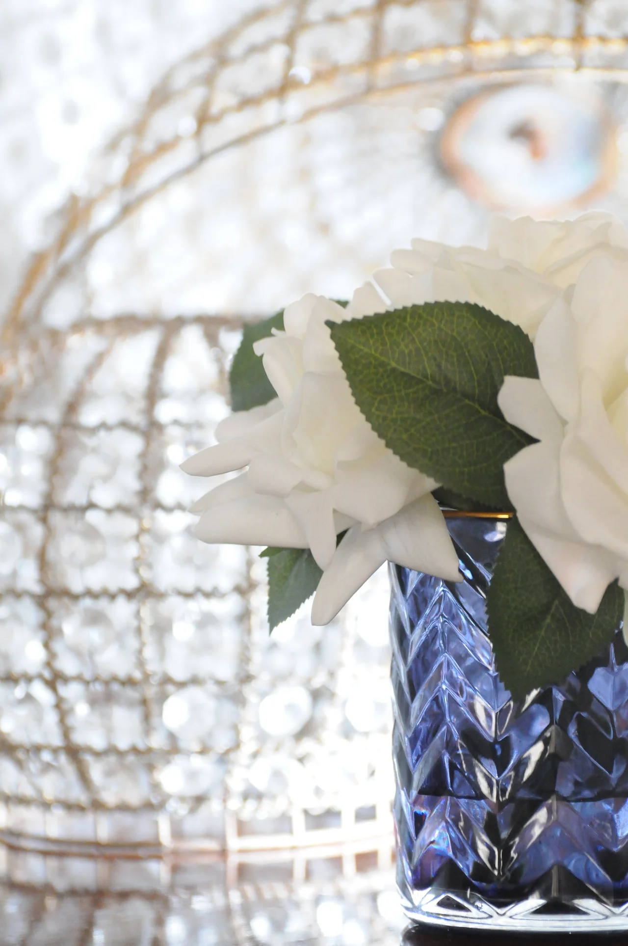 Herringbone Blue Glass White Roses Eau De Vie & Pink Peonies 2x10 ml