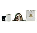 Herringbone Candle Set Ivory & Silver Lily Flower 600 gr