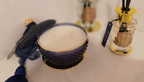 Round Art Deco Candle In Navy Eau De Vie 300gr
