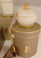 Round Art Deco Candle In Cream Blonde Vanilla 300gr