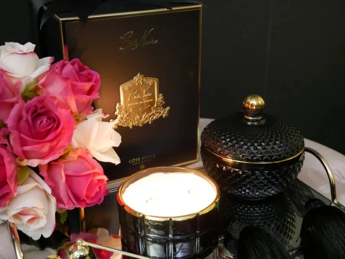 Round Art Deco Candle In Black Queen Of The Night 300gr