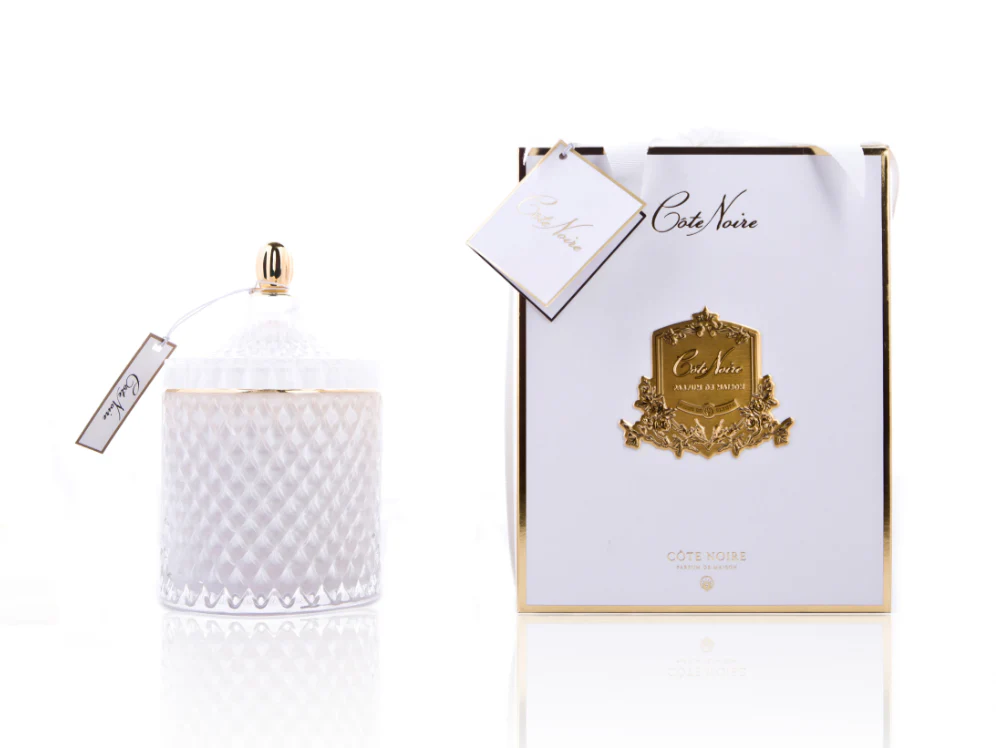 Grand Art Candle Deco In White  Jasmine Flower Tea 600gr