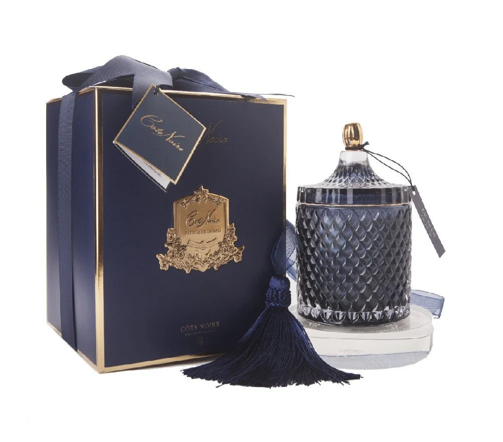 Grand Art Candle Deco In Navy  Eau De Vie 600gr