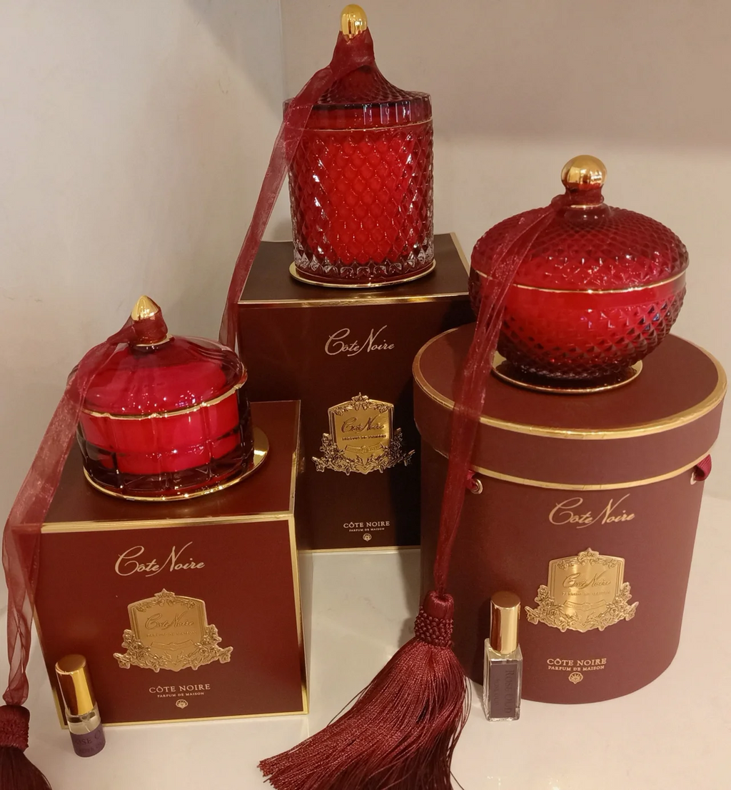 Art Deco Candle In Burgundy - Rose Oud Rose Oud 200gr