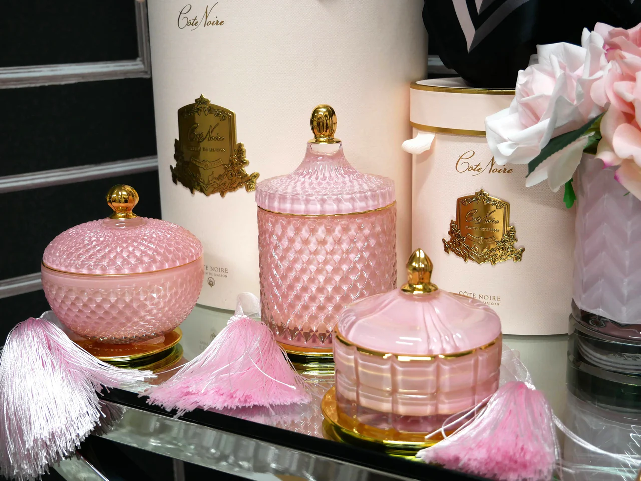 Art Deco Candle In Pink Pink Champagne  200gr