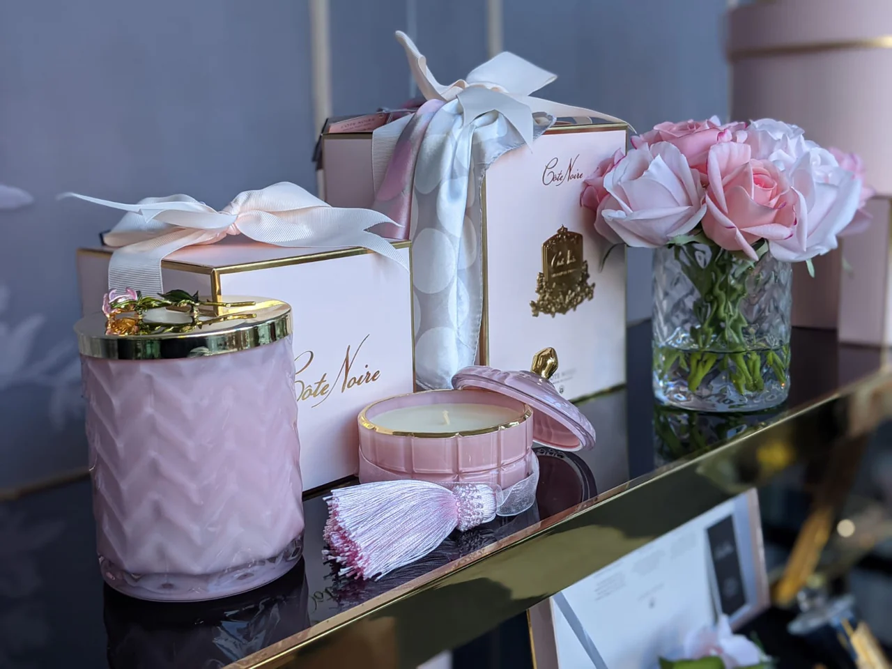 Art Deco Candle In Pink Pink Champagne  200gr