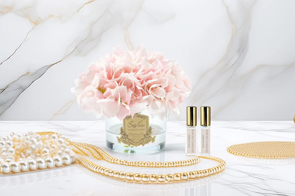 Five Rose Pink Blush - Clear Glass With Gold