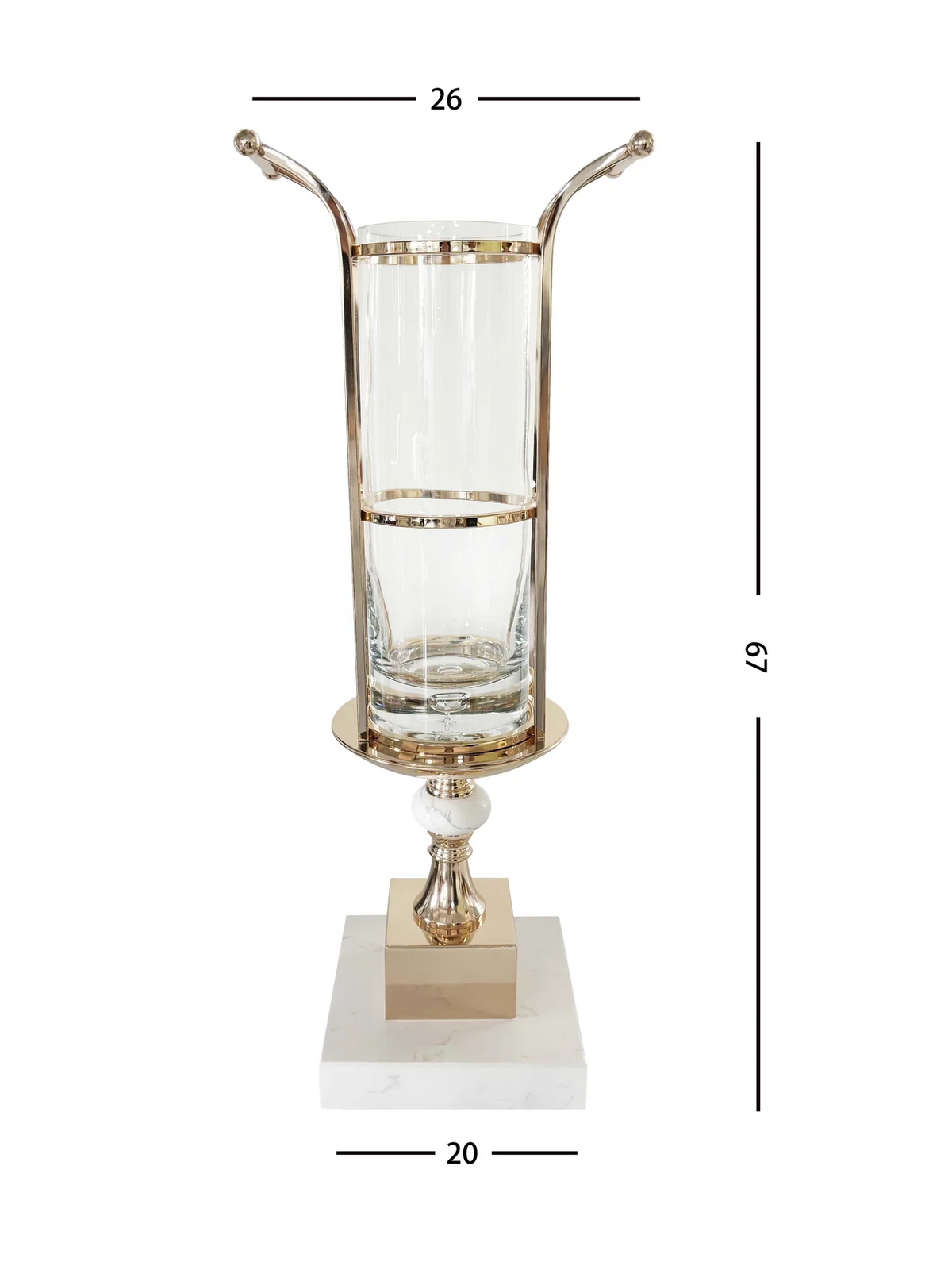 Marble Vase Holder - White & Gold