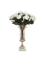 Marble Vase Holder - White & Gold