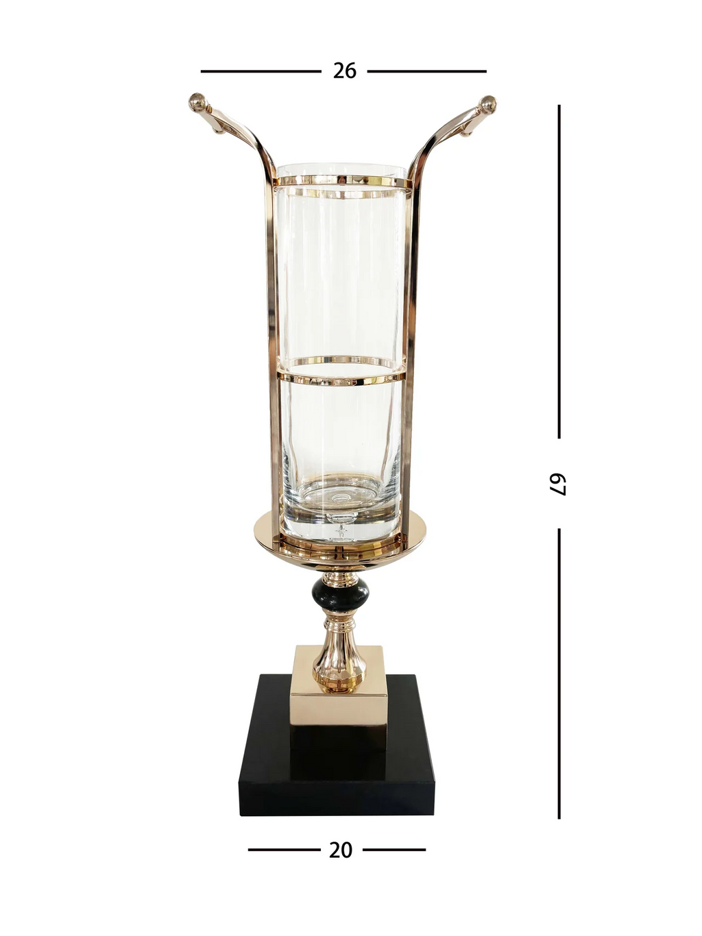 Marble Vase Holder - Black & Gold