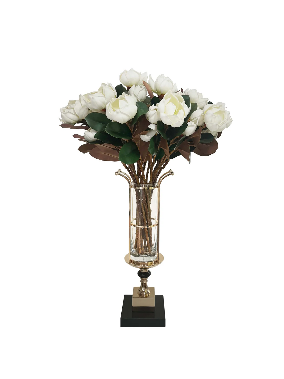 Marble Vase Holder - Black & Gold