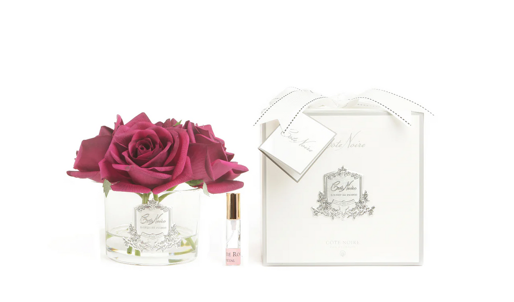 Five Rose Carmine Red - Clear Glass With Silver Rose Petal & Charente Rose 2x5 Ml