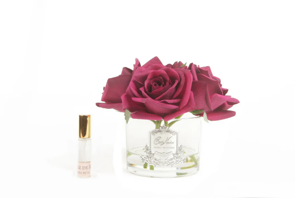 Five Rose Carmine Red - Clear Glass With Silver Rose Petal & Charente Rose 2x5 Ml