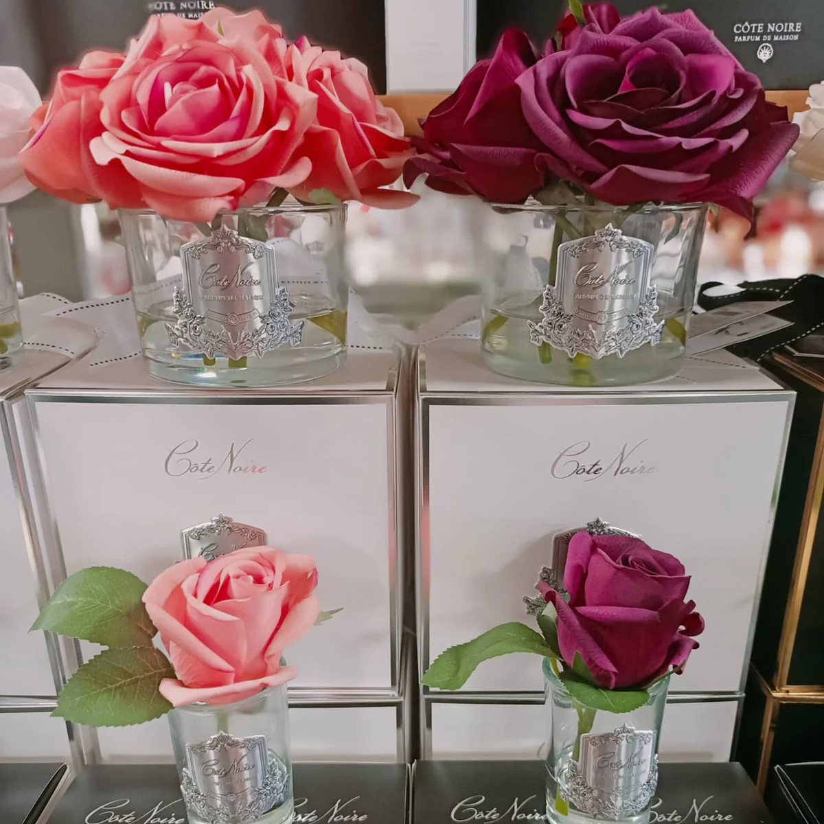 Five Rose Carmine Red - Clear Glass With Silver Rose Petal & Charente Rose 2x5 Ml