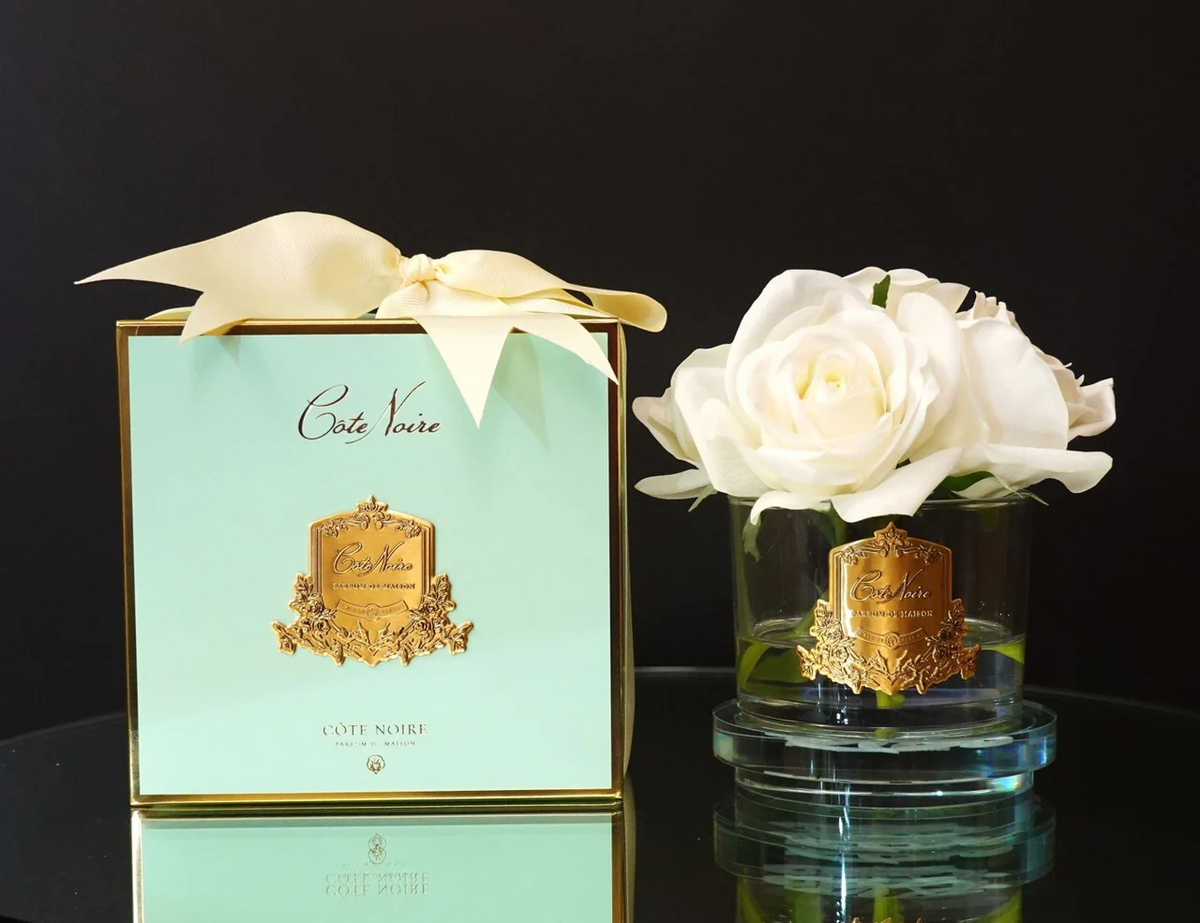 Five Rose Ivory - Clear Glass With Gold