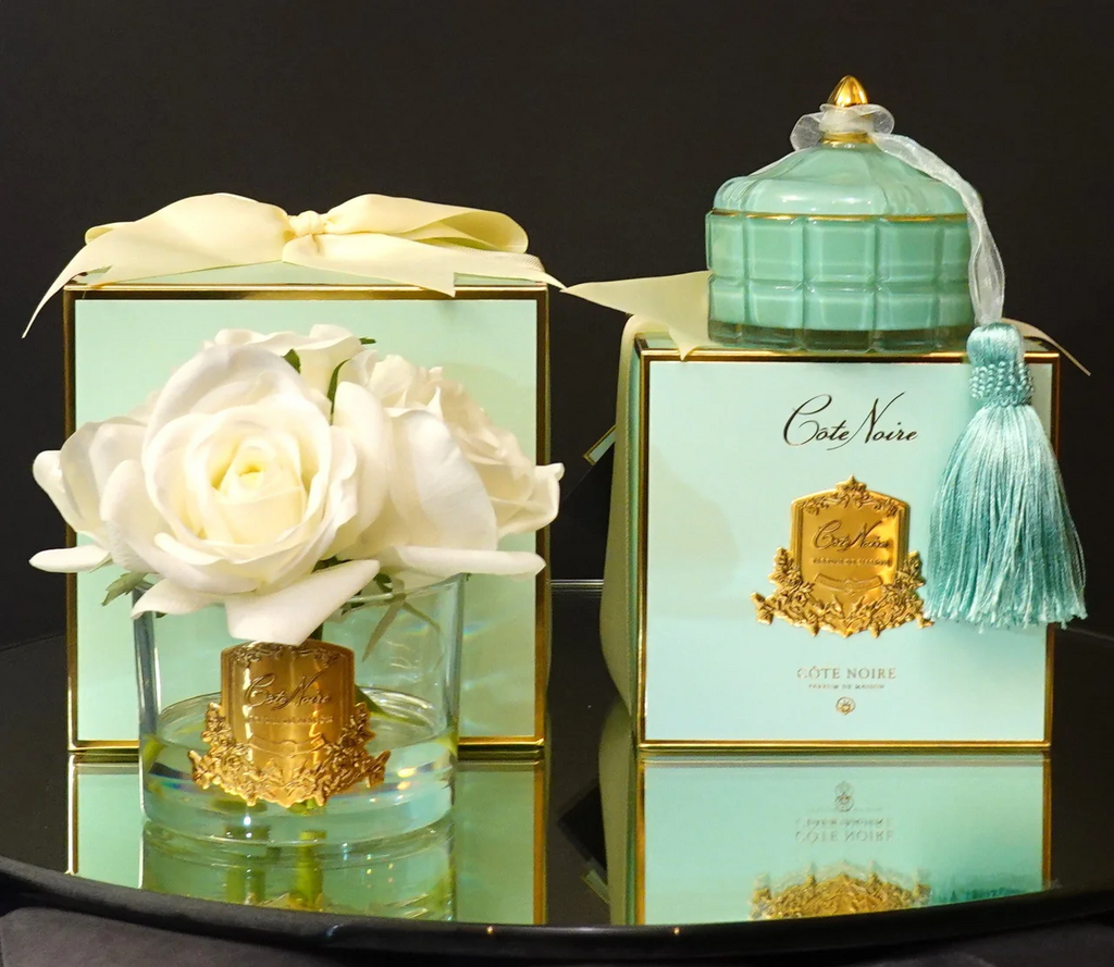 Five Rose Ivory - Clear Glass With Gold