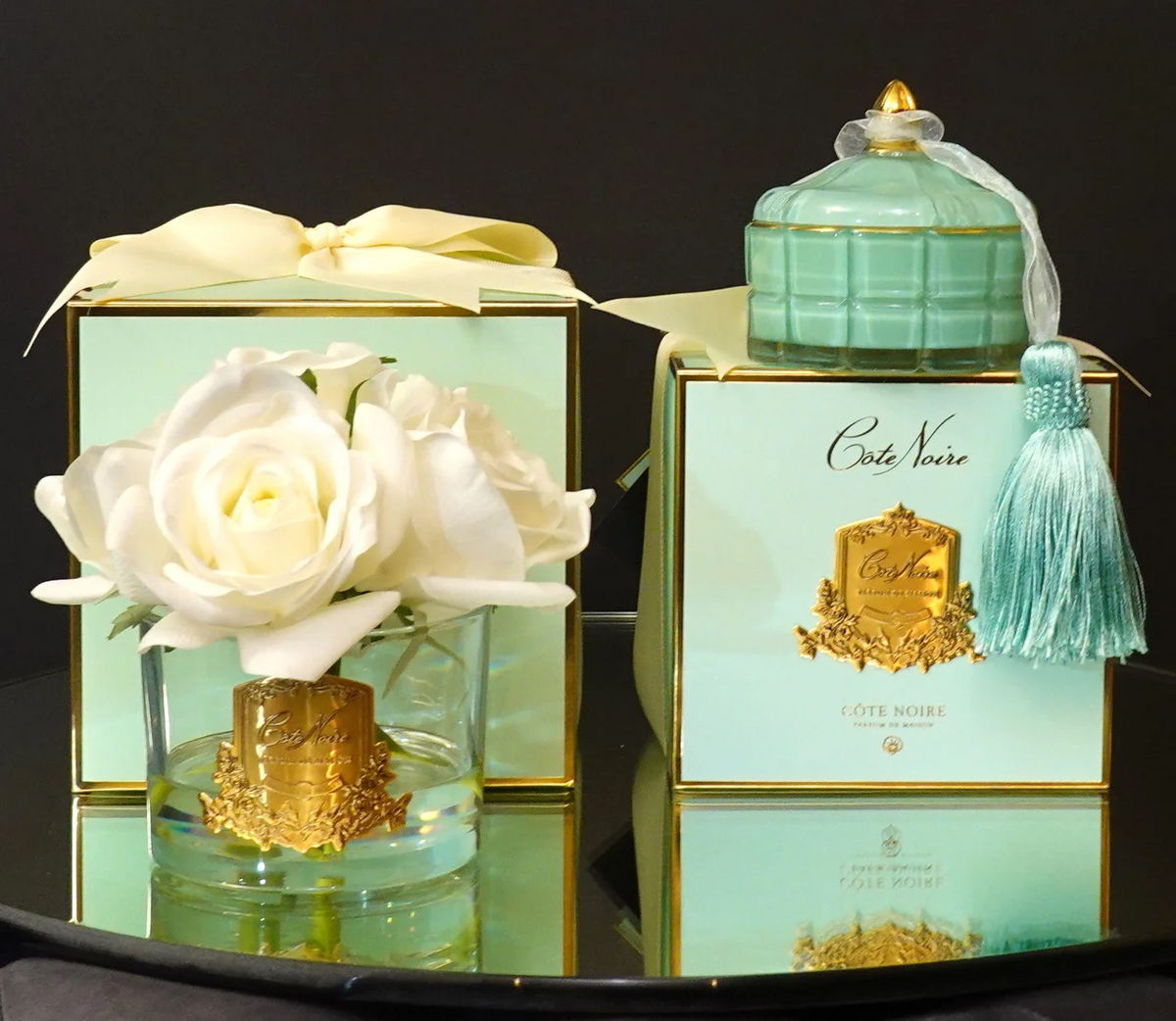 Five Rose Ivory - Clear Glass With Gold