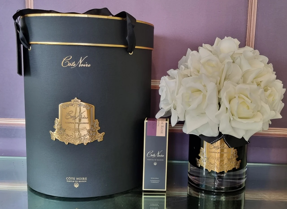 Grand Bouquet - White Black & Gold Rose Petal & Rose Oud 2x10 Ml