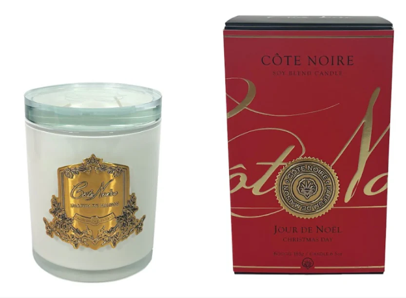 Candle - White Vessel Gold Badge - Saigon Gar 185g