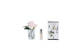 Rose Buds Champagne Pink-clear Glass With Silver Badge