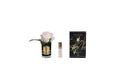 Rose Buds Champagne Pink-black Glass With Gold Badge