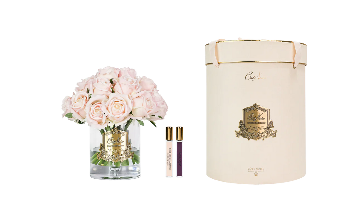 Grand Rose Bud Bouquet-champagne Pink Clear Gold