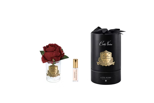 Rose Bud In Clear Red-Black Box/gold