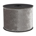 Velvet Glitter Back Ribbon [ Platinum / Taupe ]