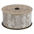 Vintage French Velvet Ribbon [ Metallic Back - Glacier Grey ]