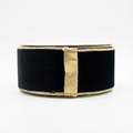 Lush Velvet Metallic Light Ribbon [ Gold Back / Black ]