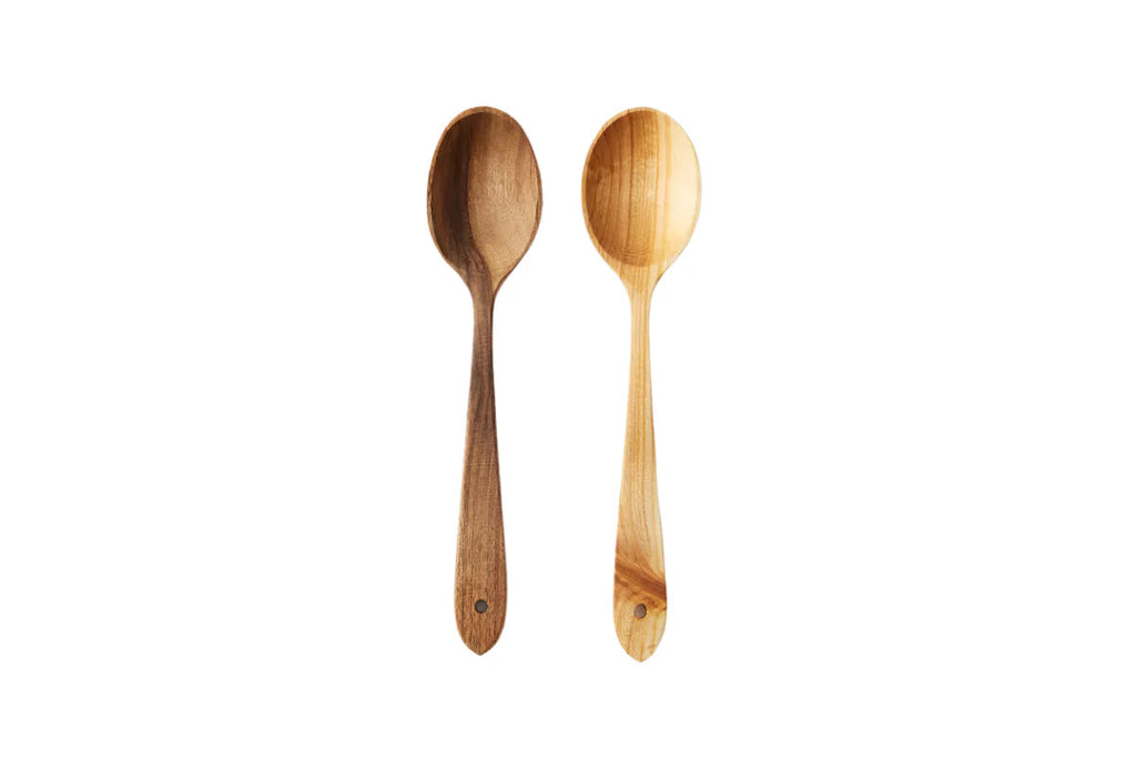 Set de 2 Cucharas para Servir Euro de Madera de Fruta
