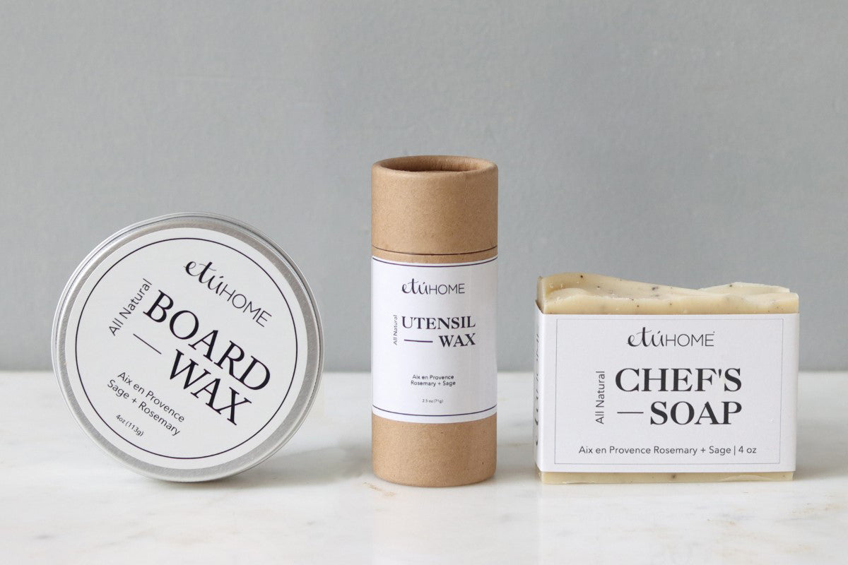 Wood Board Wax – Beeswax and Coconut Oil, Rosemary and Sage