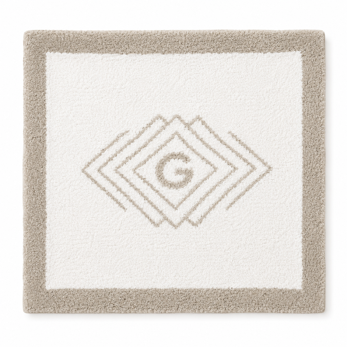 Tapete de Baño Egoist Border Monogram – Fog (60 × 60 cm)