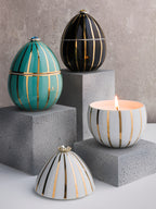 Bois De Roussie Gold With Lines Black Candle 200 G