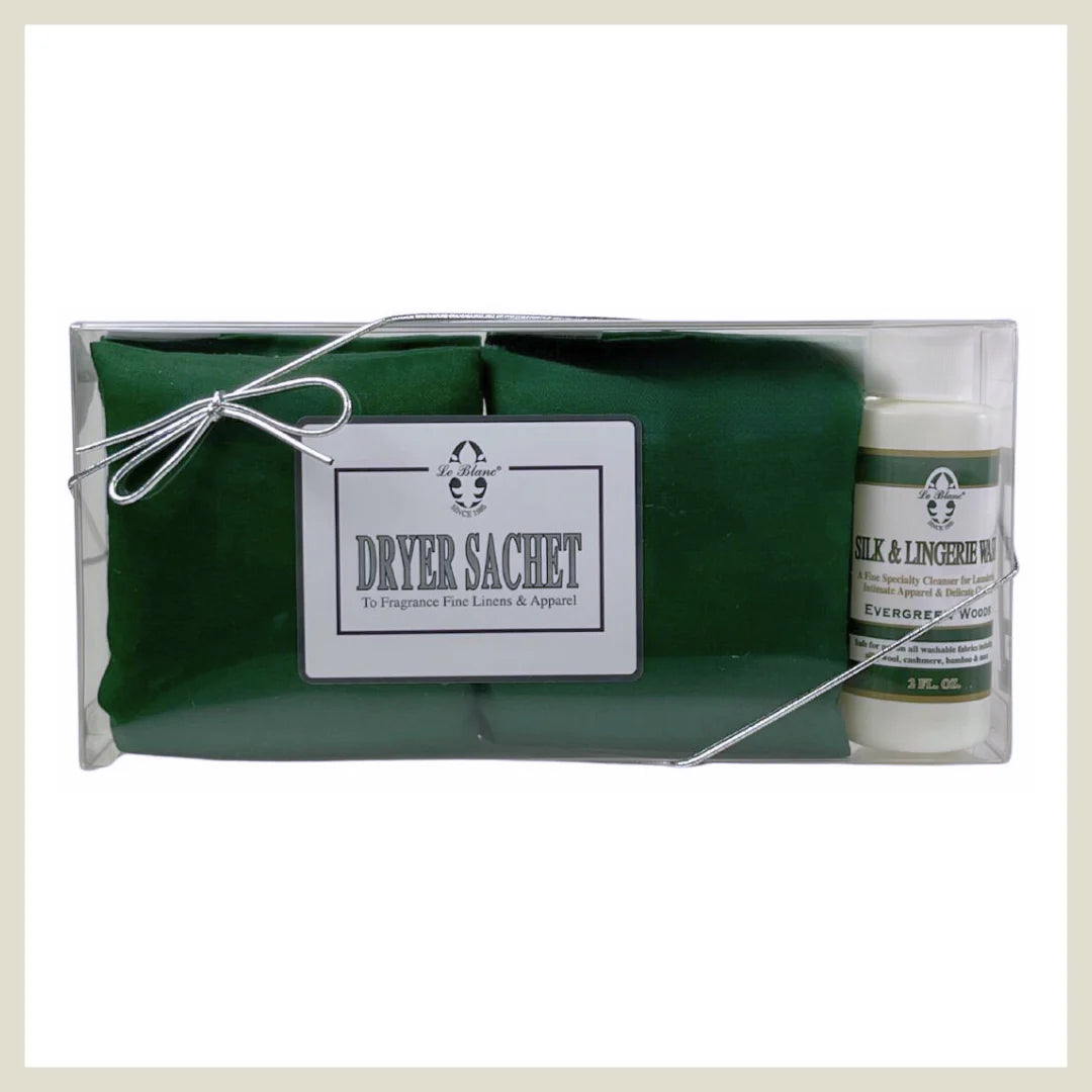 Paquete Doble de Sachet aromático para secadora LE BLANC – Evergreen Woods, 2 oz