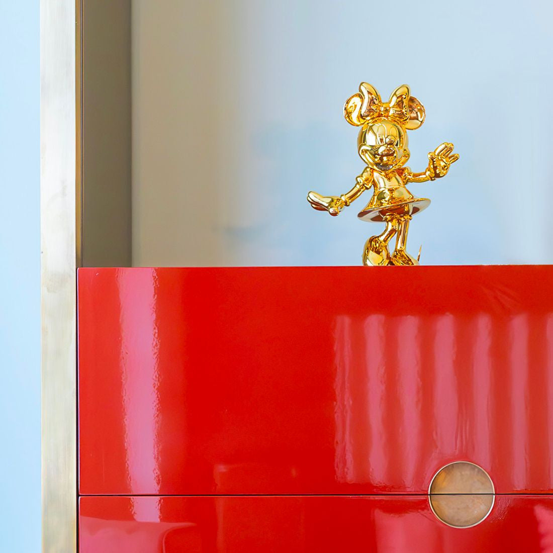 Chromed Gold Minnie Welcome Small - 30 Cm